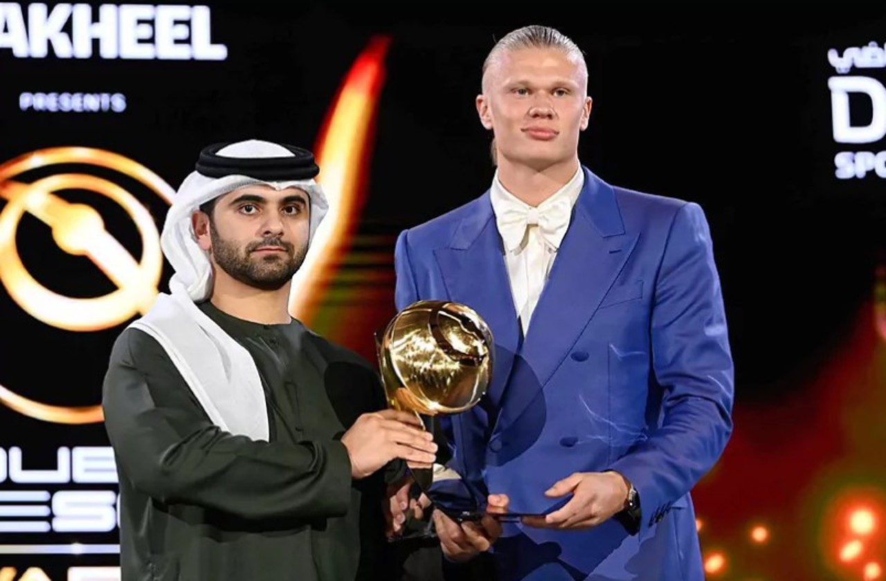 Erling Haaland named men's player of the year at Globe Soccer Awards