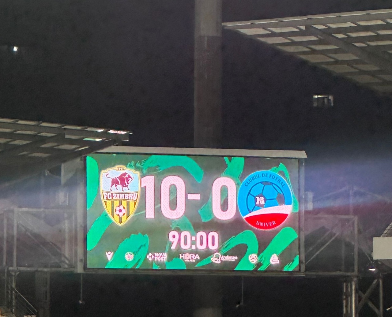 Zimbru Chișinău nu a avut milă de adversarul său în Cupa Moldovei la fotbal